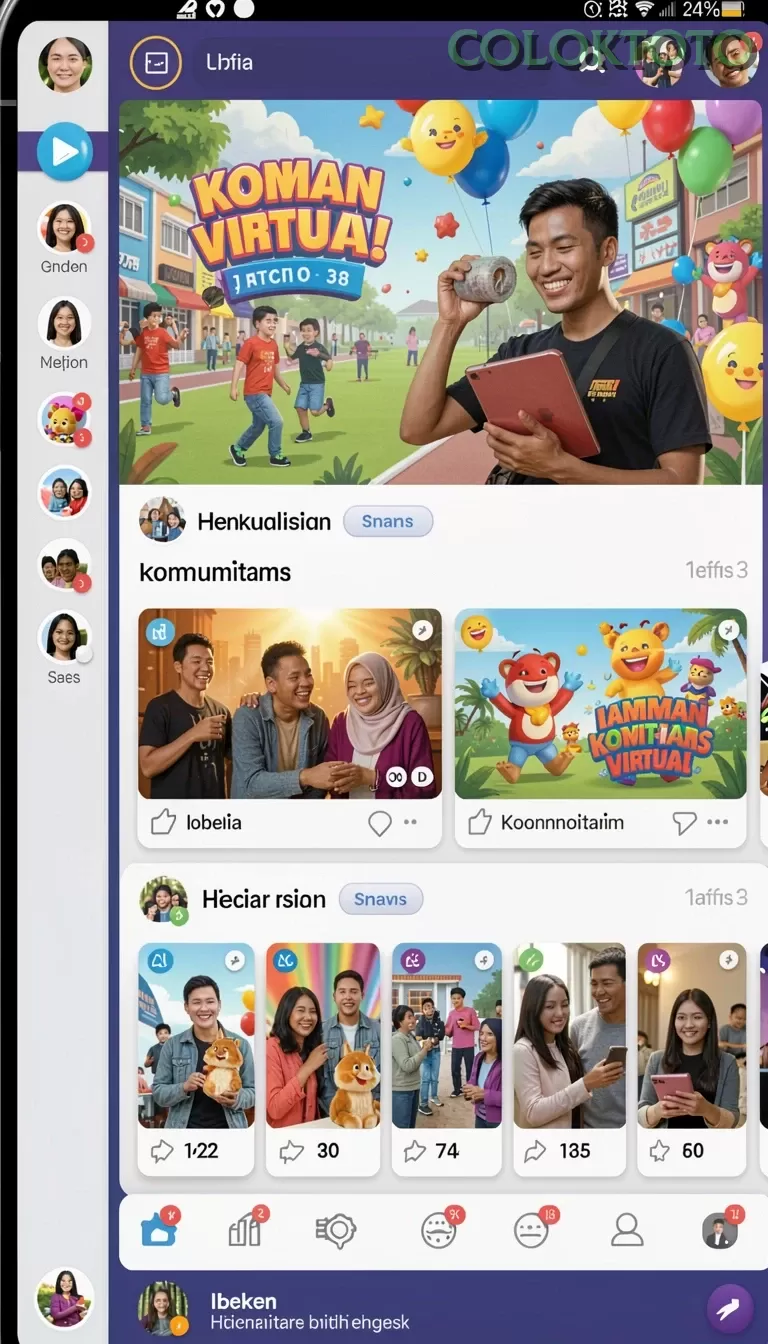 Cuplikan layar V87 — halaman utama